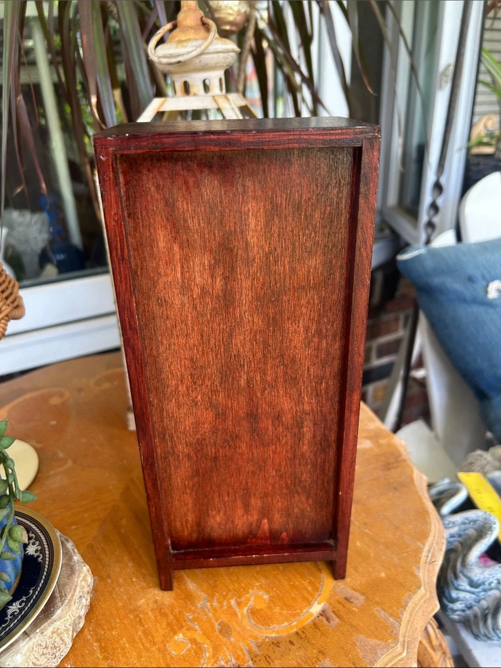 Small Red Wood 5-Drawer Jewelry Organizer